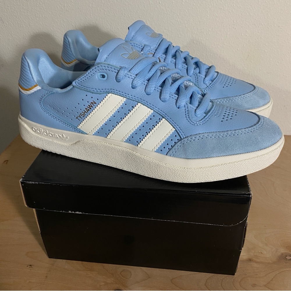 Adidas Tyshawn Low Sky Blue Leather Skateboarding Shoe - Size 11.5